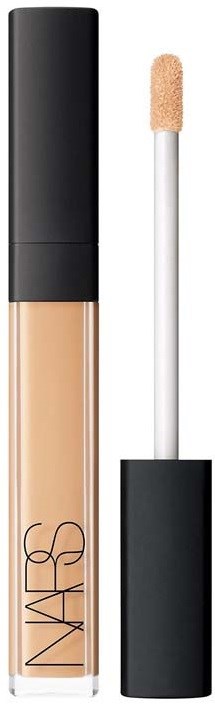 A beige liquid concealer with a black cap and a wand applicator.