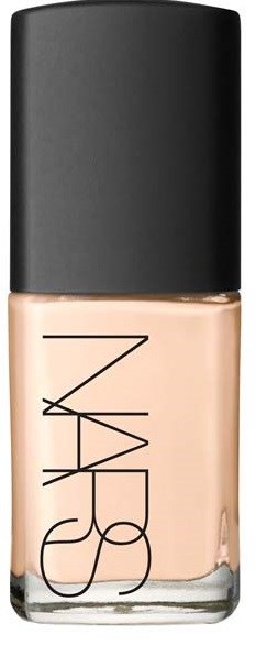 It shows a bottle of NARS light foundation with a black cap.