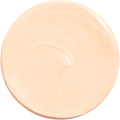 A small, round, light-colored dish with a slightly glossy surface and a smooth edge.