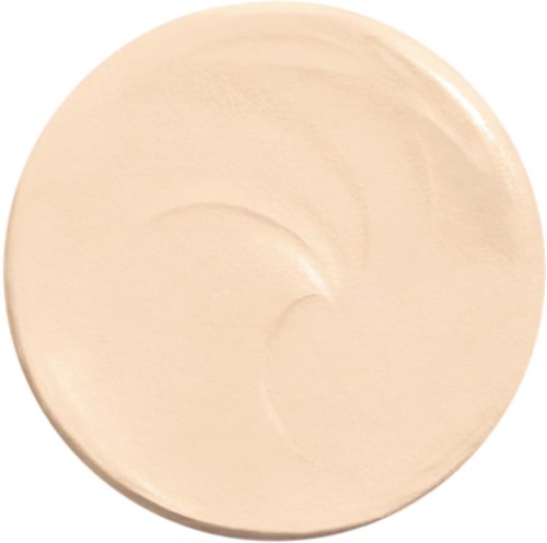 A round, beige-colored plate with a smooth surface and slightly shiny appearance.
