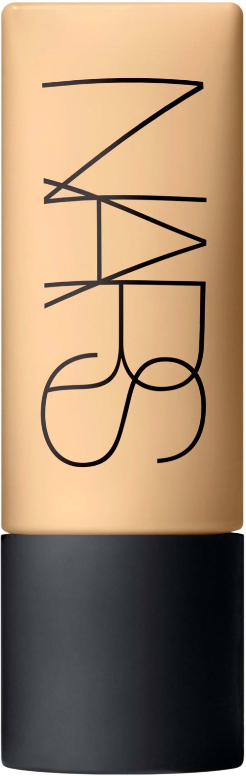 NARS-logotyp på ett beige och svart läppstift. Enkel och stilren design.
