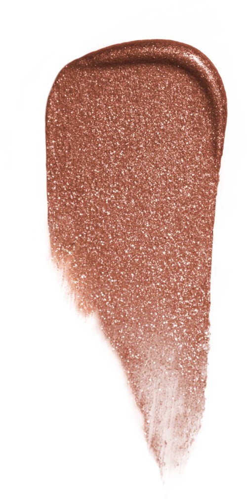 Swatch of pinkish-brown shimmery makeup or eyeshadow with a gradient fade towards the bottom.