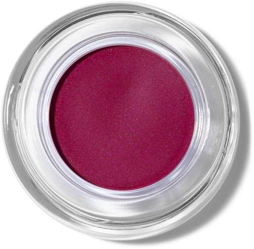 Een ronde container met een dieproze of magentakleur, waarschijnlijk een cosmetisch product zoals lippenstift of oogschaduw.