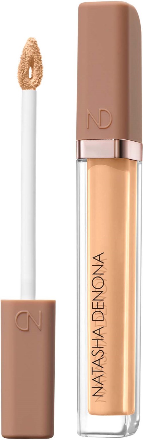 Lippen Gloss mit beiger Tönung und durchsichtigem Röhrchen, gekennzeichnet NATASHADENONA, mit Applikator.