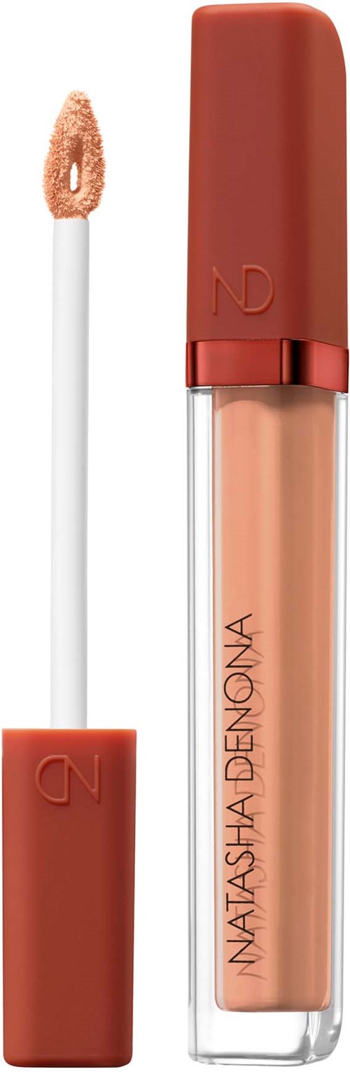 Lippenpenne in einer Tube mit Schwämmchenapplikator und rosafarbenem Deckel.