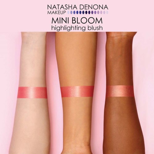 Drei Arme mit unterschiedlichen Hauttönen zeigen pinkfarbenen Highlighter Rouge. Der Hintergrund ist rosa. Die Marke ist Natasha Denona.