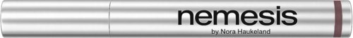 A silver marker with the word "nemesis" and the name Nora Haukeland on it.