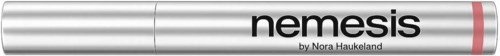 A silver marker pen with the word "nemesis" and "by Nora Haukeland" written on it.