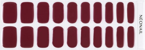 A set of 20 red nail polish strips arranged on a white background, labeled "NEONAIL."