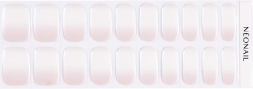 A strip of nail polish samples in light shades, arranged in two rows on a white background.