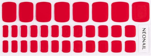 A set of red and white negative space nail decals with various sized rectangles. The text 'NEGATIVE' is visible.