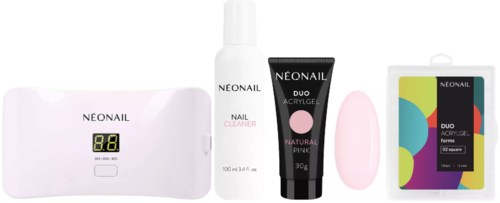Nail care products including a nail dryer, nail cleaner, gel polish, cotton pad, and nail polish remover.
