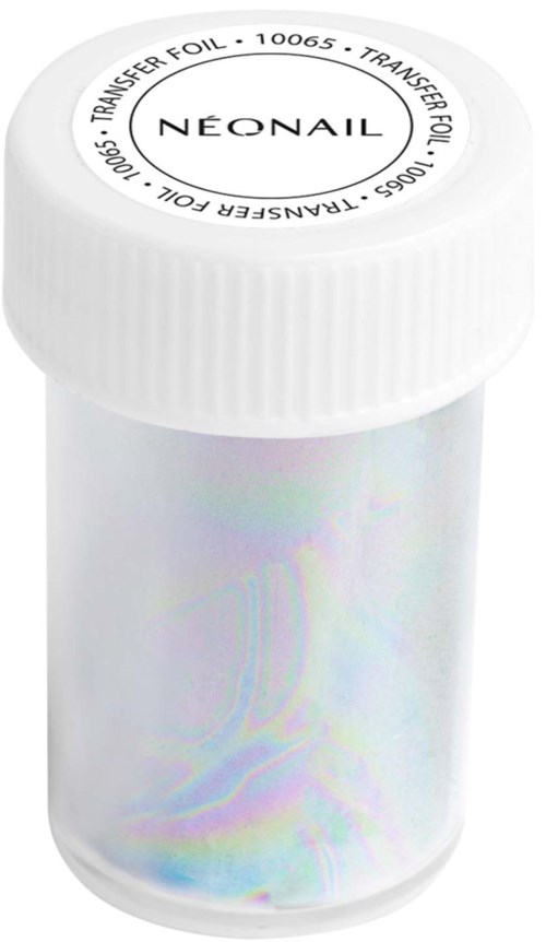 A small white container with a label saying "NEONAIL" and "transfer foil" on the lid.