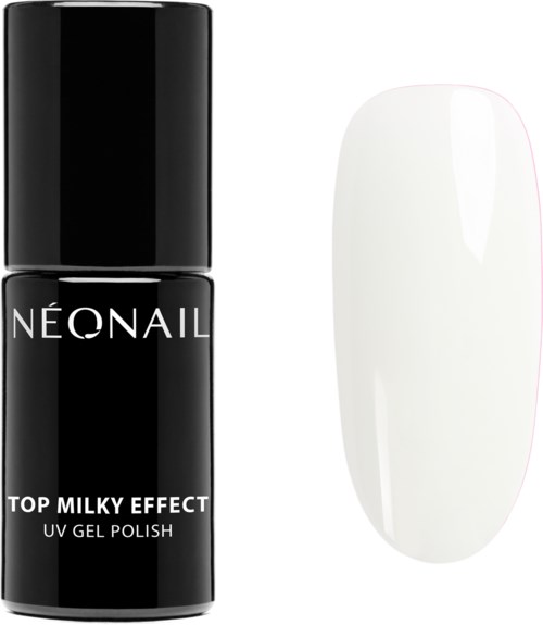Black and white nail polish bottles, one labeled 'NÉONAIL' and the other as a white nail sample.