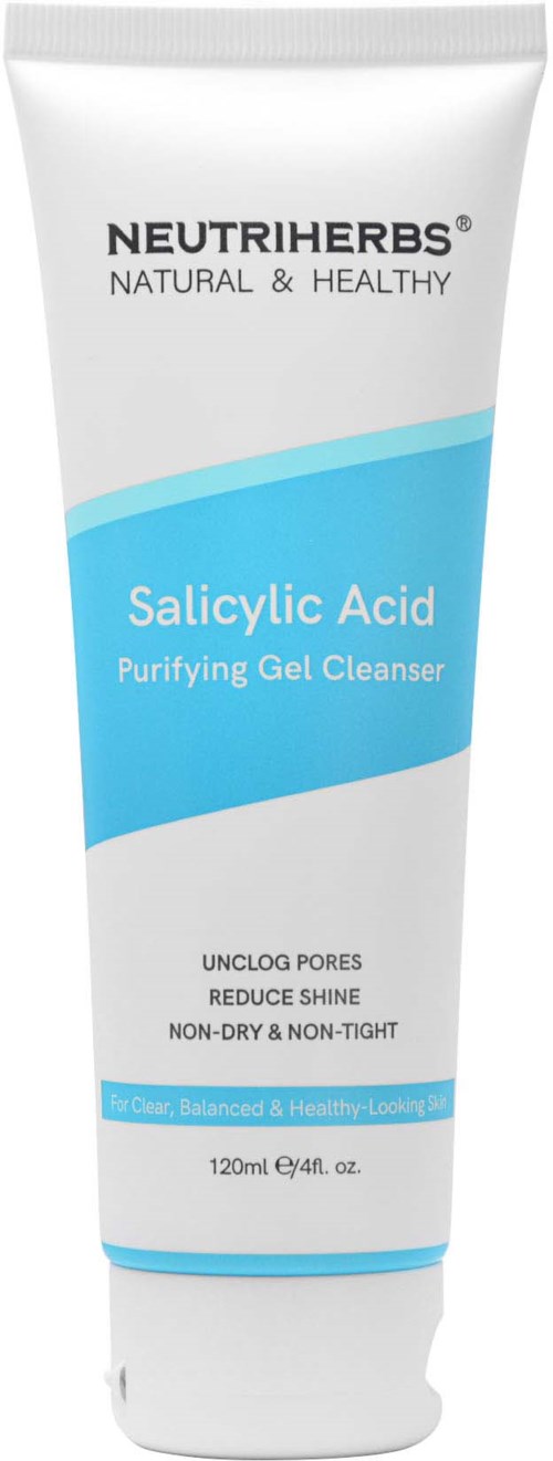 Neutriherbs Salicylsäure Reinigungs-Gel 120 ml, weiße Tube mit blauer Beschriftung.