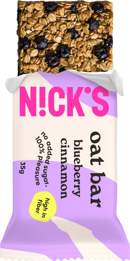 Müsliriegel mit Heidelbeeren und Zimt, kein Zuckerzusatz, ballaststoffreich, 35g.
