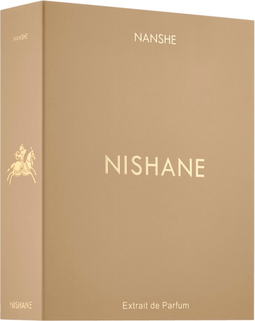A beige perfume box with the brand name NISHANE and the words 'Extrait de Parfum' on it.
