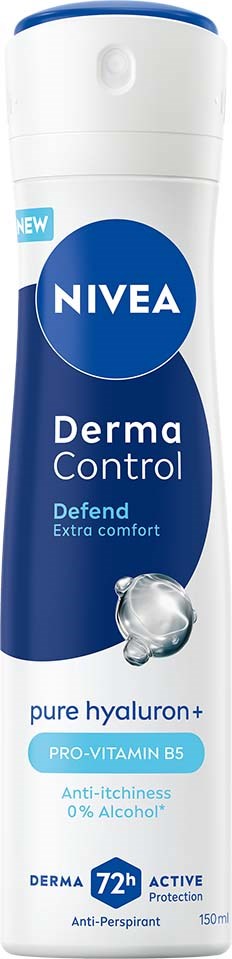 En Nivea Derma Control deodorant med fuktgivande ingredienser, anti-itch-formel och 72 timmars skydd.
