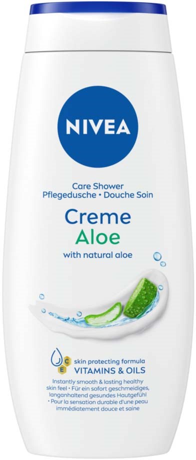 NIVEA Aloe Care Shower Flasche mit Aloe und Vitaminen, Duschprodukt für glatte und gesunde Haut.