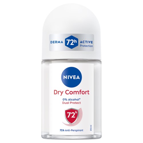 Nivea Dry Comfort -antiperspirantti, 72 tunnin suoja, alkoholiton ja kaksinkertainen suoja.