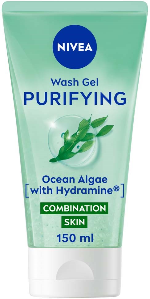 Nivea reinigende gel met oceaan-algen en hydramine, voor gecombineerde huid, 150 ml.