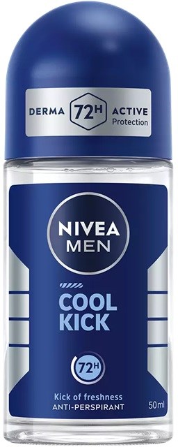 Nivea Men Cool Kick anti-transpirant roller met 72 uur bescherming en frisse geur.