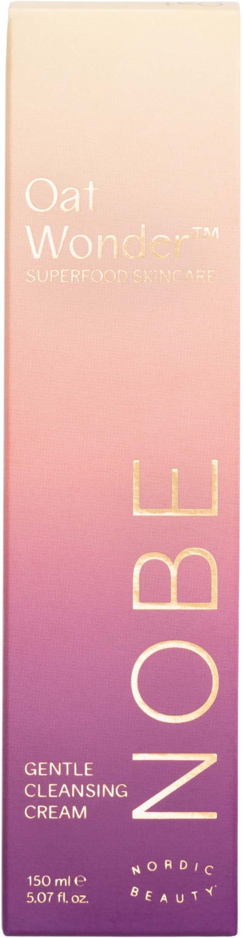 En lång, rosa till lila gradientbox med Oat Wonder Gentle Cleansing Cream av Nordic Beauty.