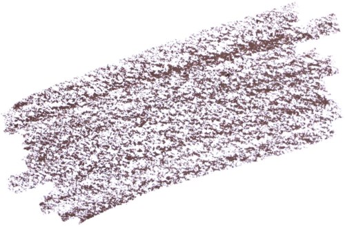 Een bruine getextureerde streep op een witte achtergrond met zwarte randen.
