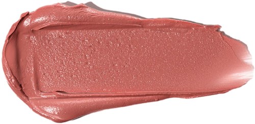 A swatch of pinkish lipstick with a shiny, smooth texture and slightly uneven edges.