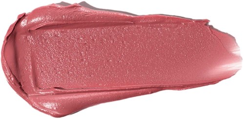 Ein Lippenstift- oder Lipgloss-Strich in rosa Farbe mit glatter, glänzender Textur.