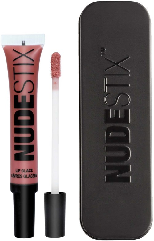 Lippenbalsem in een tube met applicator en een zwart doosje met NUDESTIX erop.