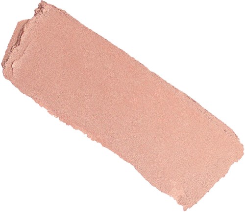 Een beige of lichtroze make-up blush met een getextureerde oppervlakte en oneffen randen.