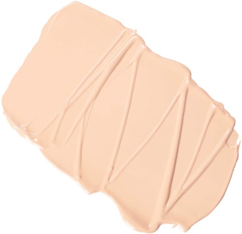 A beige-colored chocolate bar with white drizzle design on top.