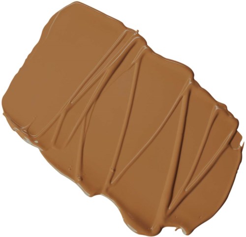 A chocolate bar with a smooth surface and diagonal lines for decoration.