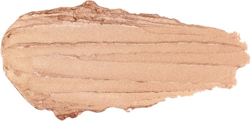 Cream-colored makeup swatch with horizontal lines, smeared on black background.