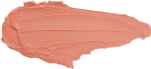 Een perzikkleurige crème of make-upstreek met gladde en getextureerde delen.