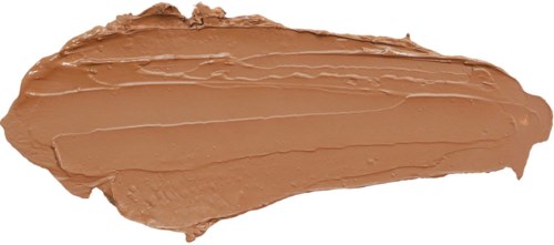 Een vlek lichtbruin-beige crème of make-up op een zwarte achtergrond.