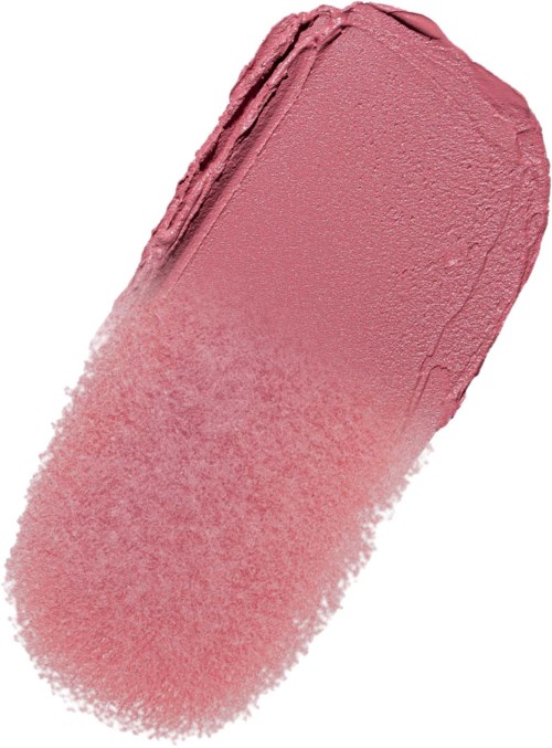 Een roze make-up blush met een zachte, poederachtige textuur en ronde vorm.