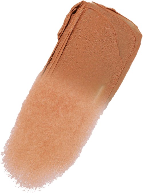A beige makeup stick with a rounded, slanted tip and a smooth texture.