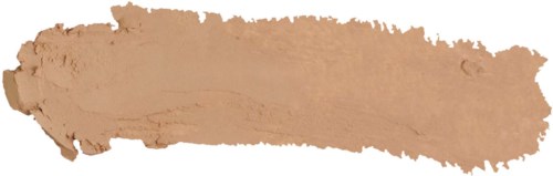 A beige-colored smear or stroke of paint on a black background, uneven edges. It looks like a painted brushstroke.