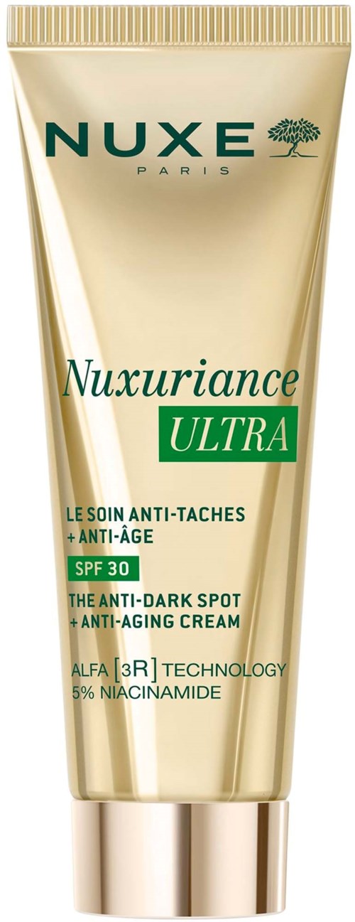 Goldene Tube Nuxe Nuxuriance Ultra gegen dunkle Flecken und Anti-Aging-Creme mit SPF 30.