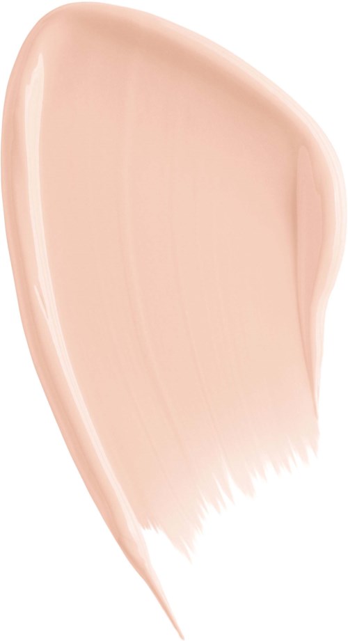A beige-colored brush stroke with a smooth texture and pointed end.