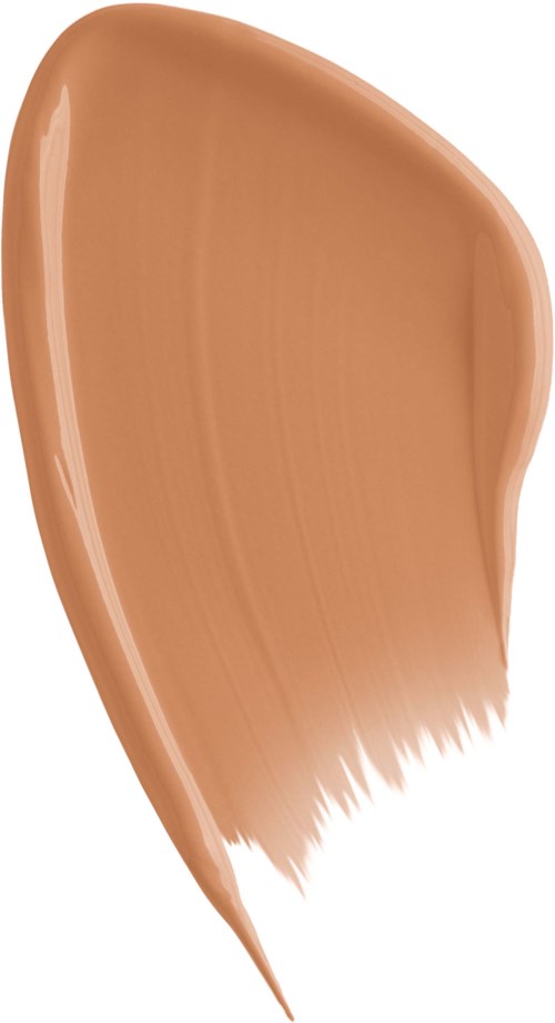 Ein Farbklecks flüssiges Make-up oder Foundation in Beige mit glatter Textur und spitzem Ende.