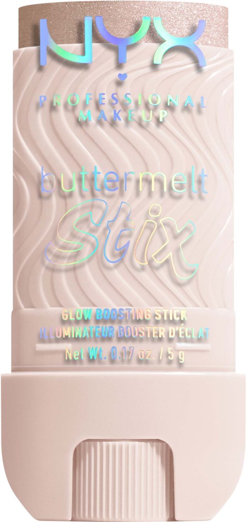 A skin-colored tube with pastel-colored text, advertising a glow stick with a soft, textured background and a sliding base.