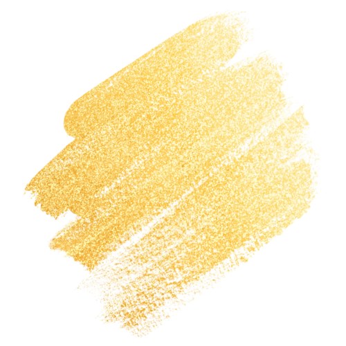 A golden yellow textured brush stroke with rough, uneven edges.