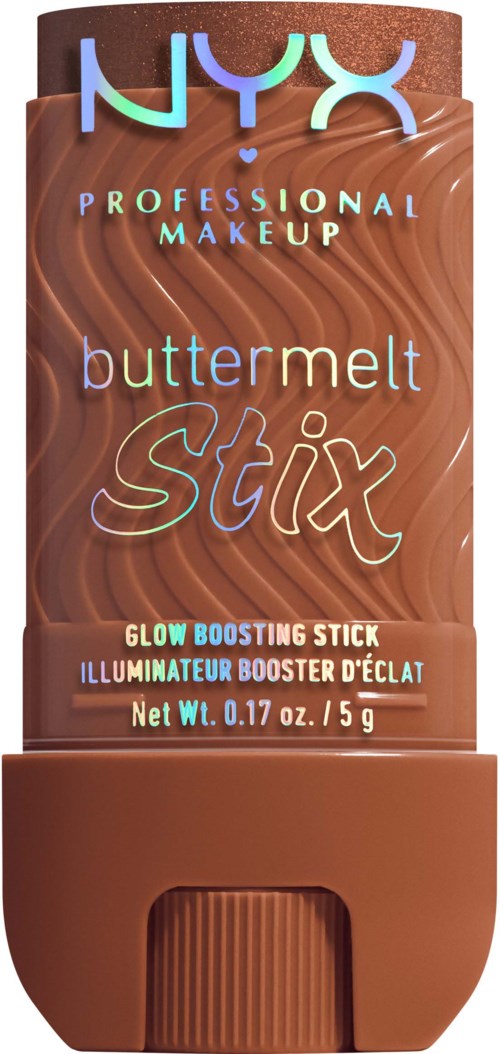 NYX professional makeup butter melt stick with glow boosting effects. Brown color and compact design for easy use.