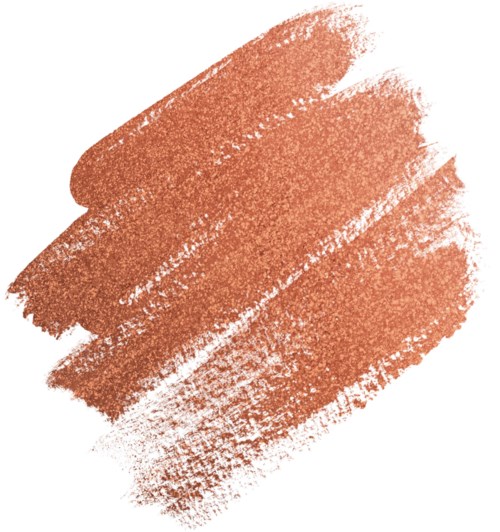 A brownish-orange makeup or cosmetic brush stroke on a white background.