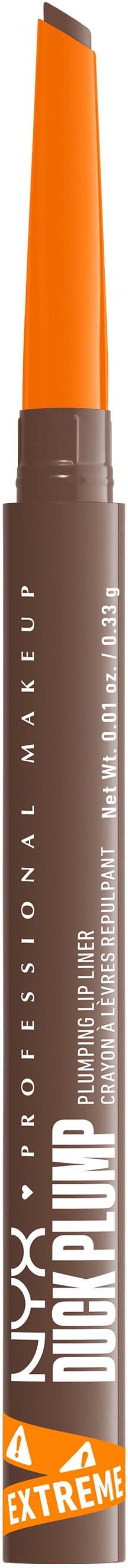 Ein Make-up-Stift in Braun und Orange mit der Aufschrift "NYX PROFESSIONAL MAKEUP" und "EXTREME".