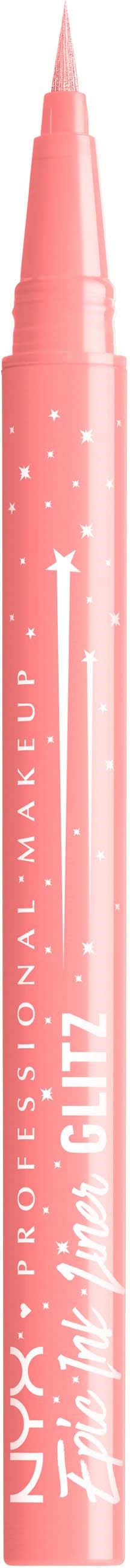 Pink lip gloss in a slim tube with a pointed cap and star design.