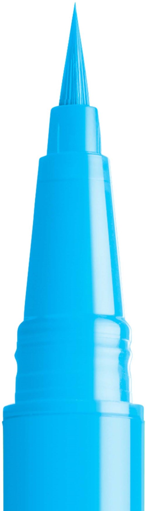 A blue plastic nozzle with a thin, pointed tip, likely for precise liquid application.